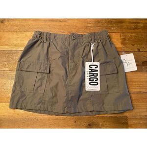 Orange Kiss Essentials Small NWT Cargo Skirt dark green mini